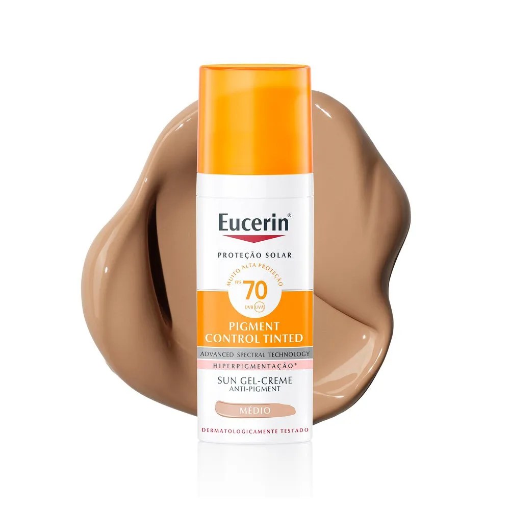 Protetor Solar Facial Eucerin Pigment Control Tinted Cor Média Fps 70  50ml